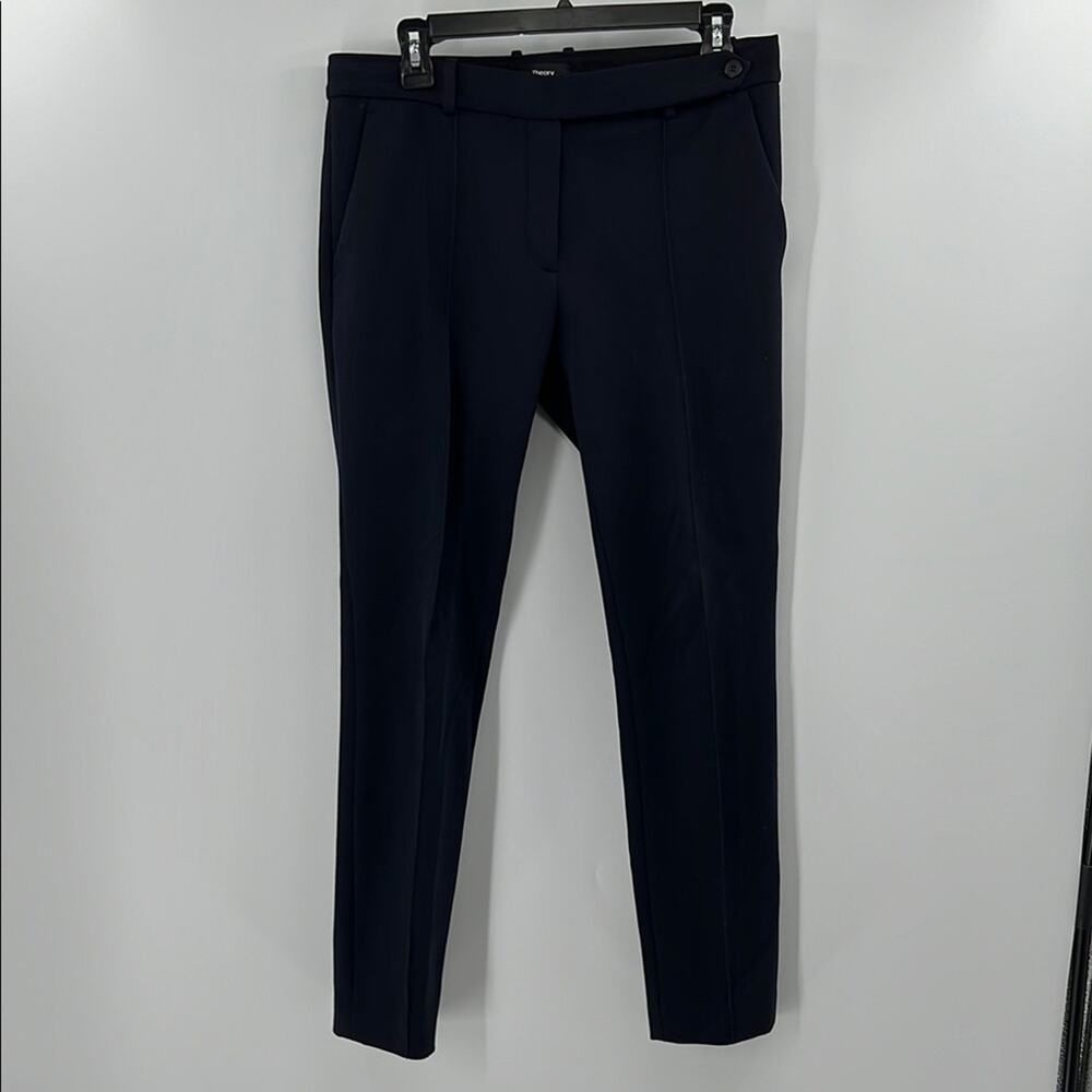 Theory Women's Pintuck Pant - Summer Pique 2 - Navy - 8